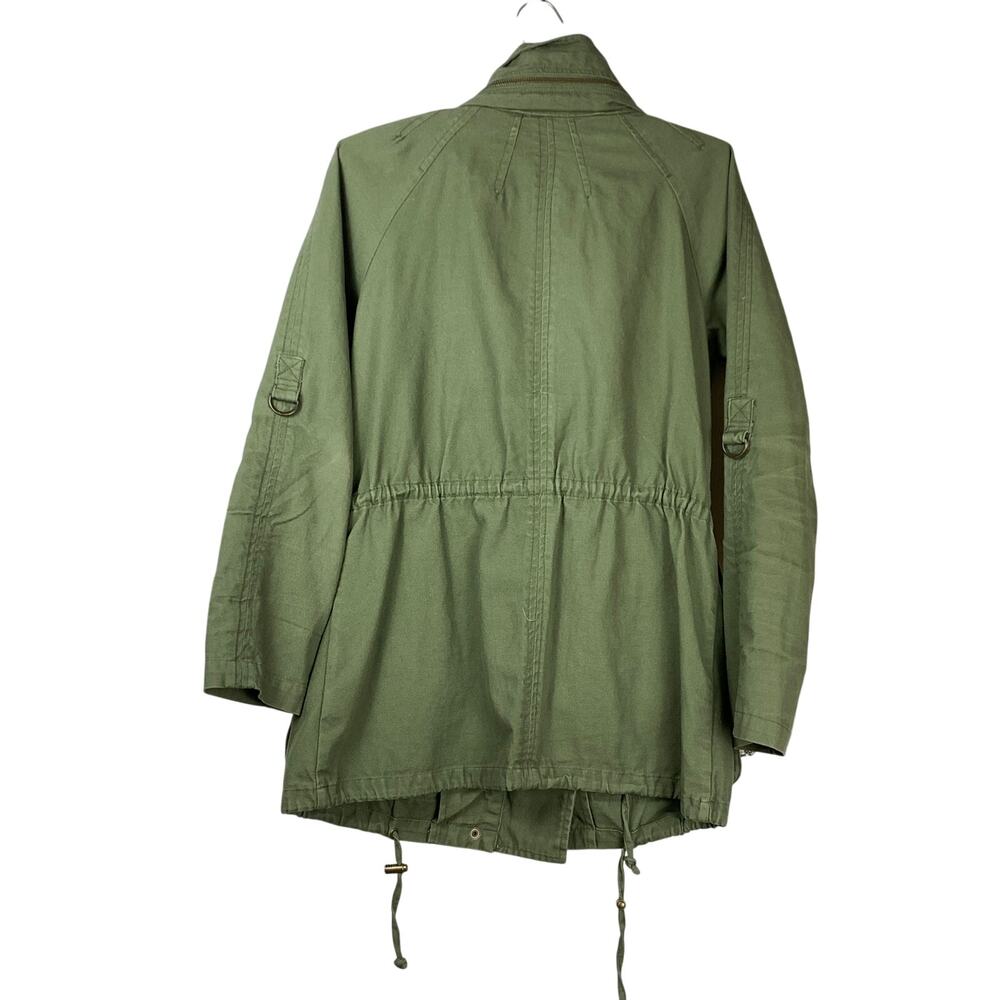 Willow & Clay Green Utility Military Anorak Jacket Size L  Funnel Neck - Picture 3 of 7